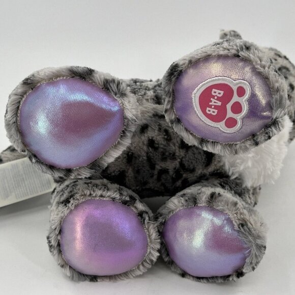Sparkle Snow Leopard Teal Eyes Build A Bear Plush Purple Feet Spots RETIRED Rare - Picture 5 of 9